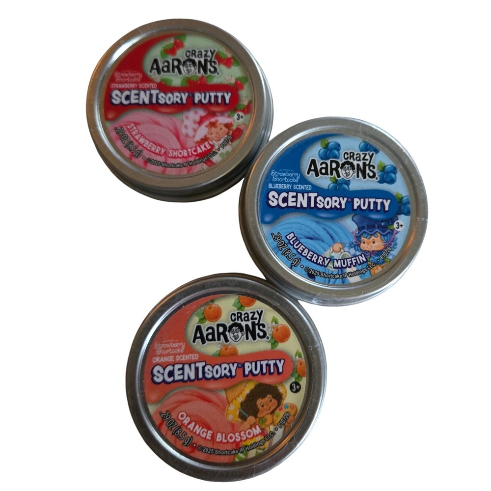 Crazy Aaron's SCENTSory Putty Kids 0.29oz Strawberry Short Orange Blueberry‎ 3pk